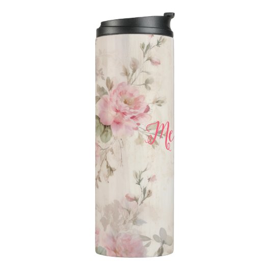Bouteilles Isothermes parties scintillant en or rose, feuille rose, emba (Tourné sur la gauche)