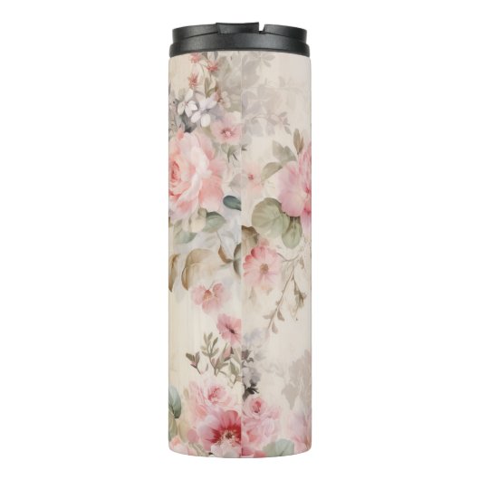 Bouteilles Isothermes parties scintillant en or rose, feuille rose, emba (Dos)