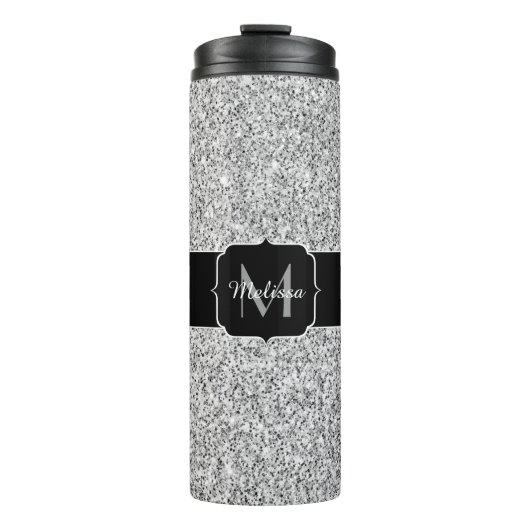 Bouteilles Isothermes Parties scintillant gris argent scintille Monogram (Devant)
