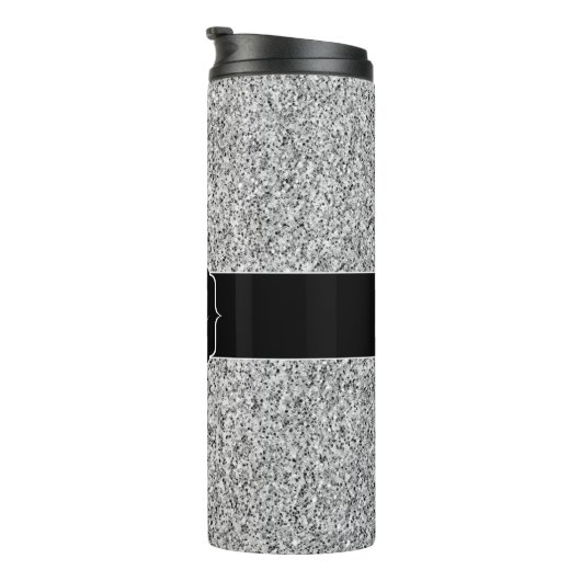 Bouteilles Isothermes Parties scintillant gris argent scintille Monogram (Tourné sur la droite)
