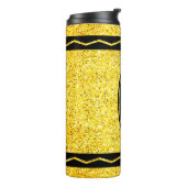 Bouteilles Isothermes Parties scintillant jaune Crayon Nom personnalisé  (Tourné sur la gauche)