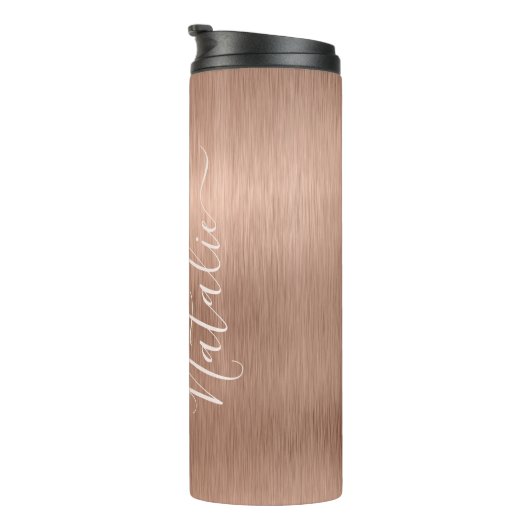 Bouteilles Isothermes Parties scintillant métal Rose or personnalisé (Tourné sur la droite)
