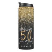 Bouteilles Isothermes parties scintillant moderne 50e anniversaire noir  (Tourné sur la droite)