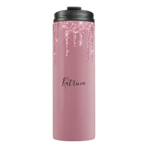 Bouteilles Isothermes Parties scintillant moderne à séchage rose Nom per