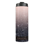 Bouteilles Isothermes Parties scintillant moderne noire et rose Étincell (Devant)