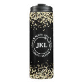 Bouteilles Isothermes Parties scintillant noire moderne Monogramme Steth (Devant)