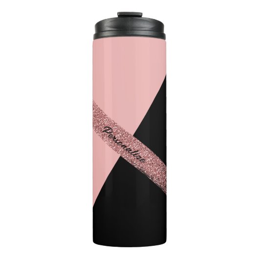 Bouteilles Isothermes Parties scintillant noire rose tendance glamour ch (Devant)
