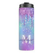Bouteilles Isothermes Parties scintillant ombre arc-en-ciel monogramme (Devant)