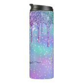 Bouteilles Isothermes Parties scintillant ombre arc-en-ciel monogramme (Tourné sur la droite)