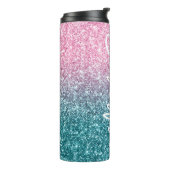 Bouteilles Isothermes Parties scintillant Ombre Turquoise rose clair bri (Tourné sur la gauche)