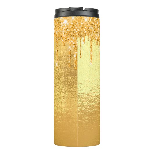 Bouteilles Isothermes Parties scintillant or goutte nom monogramme (Dos)