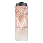 Bouteilles Isothermes Parties scintillant Peach Rose or Monogramme (Devant)