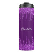 Bouteilles Isothermes Parties scintillant pourpre goutte nom monogramme  (Devant)