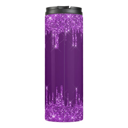 Bouteilles Isothermes Parties scintillant pourpre goutte nom monogramme  (Dos)