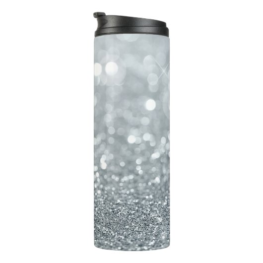 Bouteilles Isothermes Parties scintillant Princesse Silver Sparkle Glamo (Tourné sur la droite)