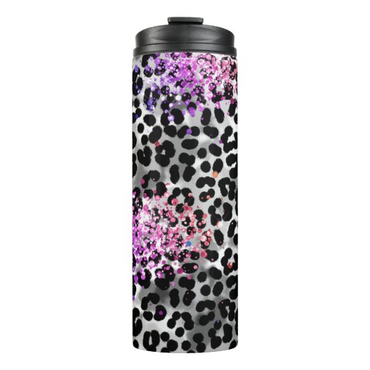 Bouteilles Isothermes *~* Parties scintillant rose Animal Leopard Spots (Devant)