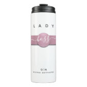 Bouteilles Isothermes Parties scintillant rose blanche Monogramme Lady B (Devant)