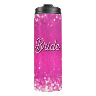 Bouteilles Isothermes Parties scintillant rose chaud Bokeh texte personn