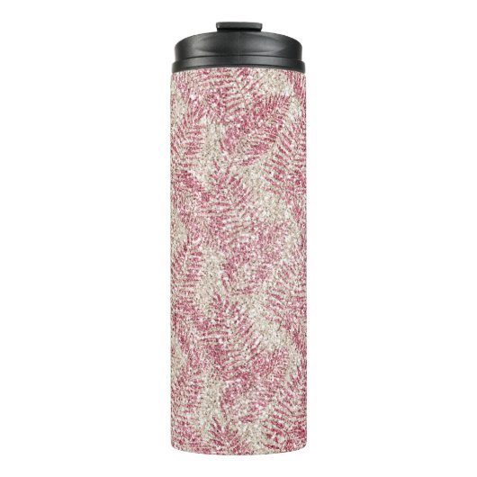 Bouteilles Isothermes Parties scintillant rose crème Glitz Feuilles trop (Devant)