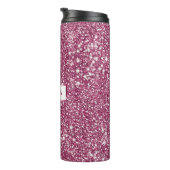 Bouteilles Isothermes Parties scintillant rose Faux Regarder avec nom pe (Tourné sur la droite)