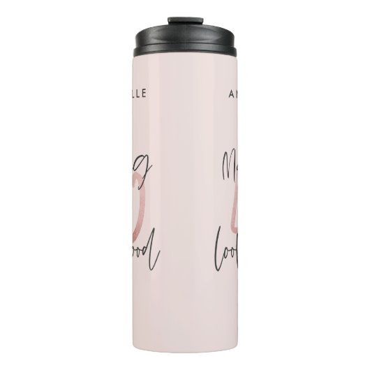 Bouteilles Isothermes parties scintillant rose fille, 40e anniversaire m (Devant)