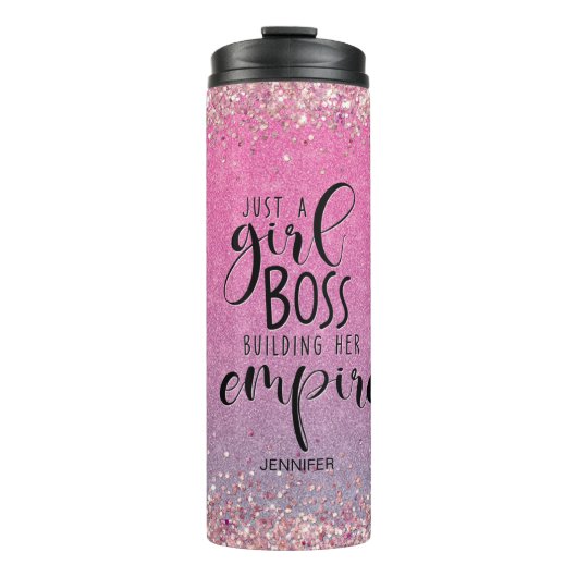 Bouteilles Isothermes Parties scintillant rose Fille Nom du patron Build (Devant)
