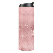 Bouteilles Isothermes Parties scintillant Rose Moderne Fille Monogramme  (Tourné sur la gauche)