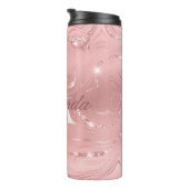 Bouteilles Isothermes Parties scintillant Rose Moderne Fille Monogramme  (Tourné sur la droite)