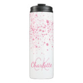 Bouteilles Isothermes Parties scintillant rose monogramme blanc (Devant)