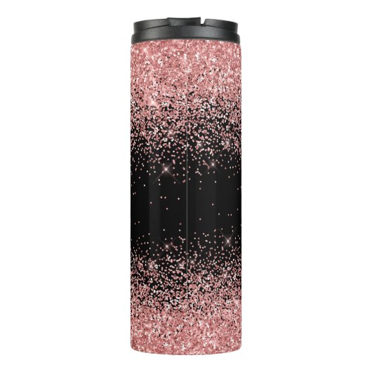 Bouteilles Isothermes Parties scintillant rose noir élégant Nom de scrip (Dos)