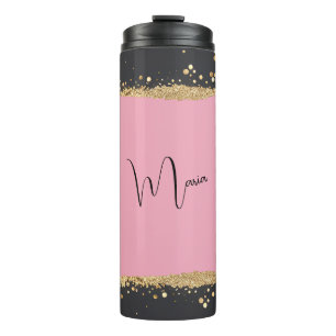 Bouteilles Isothermes Parties scintillant rose, noir et or