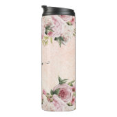 Bouteilles Isothermes Parties scintillant rose Rose or fleuri (Tourné sur la droite)