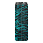 Bouteilles Isothermes Parties scintillant turquoise et noire Ombre Glam (Dos)