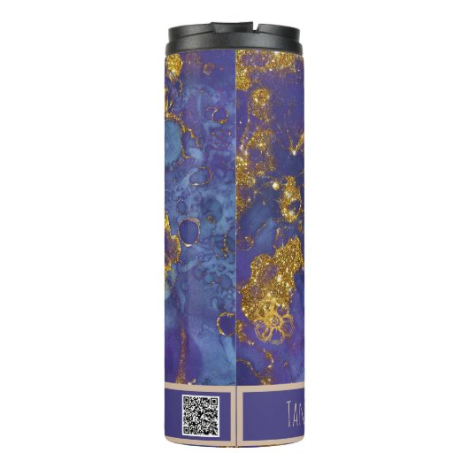 Bouteilles Isothermes *~* Parties scintillant Turquoise SWAG Marbre QR T (Dos)