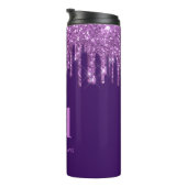 Bouteilles Isothermes Parties scintillant violet goutte rose nom monogra (Tourné sur la droite)