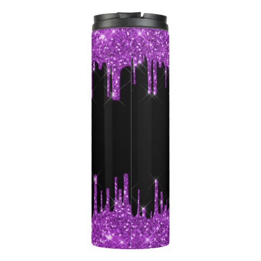 Bouteilles Isothermes Parties scintillant violet noir gouttes nom monogr (Dos)