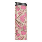 Bouteilles Isothermes Partition et instruments de musique rose/ivoire ID (Tourné sur la droite)