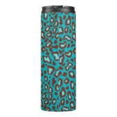 Bouteilles Isothermes Paruline à café thermique rétro Turquoise Leopard (Dos)