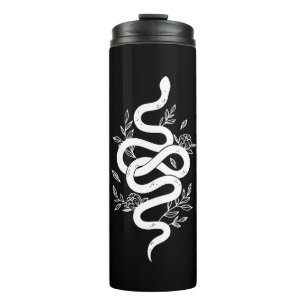 Bouteilles Isothermes Paruline de conception florale de serpent noir et