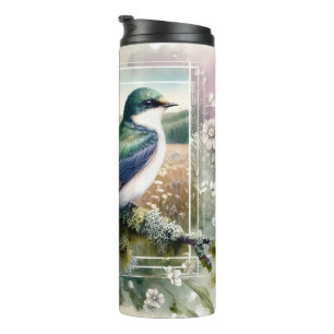 Bouteilles Isothermes Paruline des prairies de la forêt d'oiseaux hirond