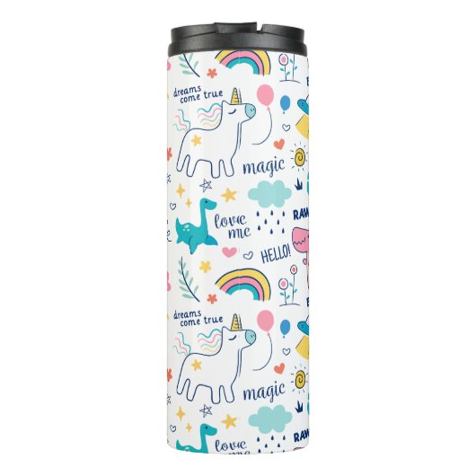 Bouteilles Isothermes Paruline Dinosaure, Paruline Isolée, Vignette Arc- (Dos)