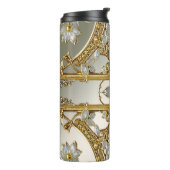 Bouteilles Isothermes Paruline thermale blanche ornée d'or (Tourné sur la gauche)