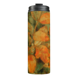 Bouteilles Isothermes Paruline thermique Automne Branche jaune Aquarelle