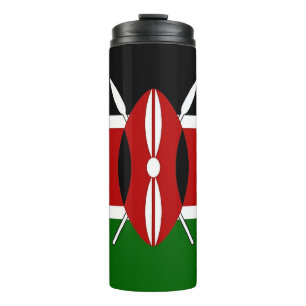 Bouteilles Isothermes Paruline thermique avec drapeau du Kenya