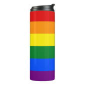 Bouteilles Isothermes Paruline thermique avec drapeau Rainbow Pride LGBT (Tourné sur la gauche)