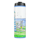 Bouteilles Isothermes Paruline thermique bleu Americana 2 (Devant)