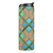 Bouteilles Isothermes Paruline thermique - Carrés entrelacés sur Brown (Tourné sur la gauche)