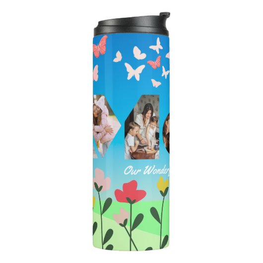 Bouteilles Isothermes Paruline thermique de maman papillon personnalisée (Tourné sur la gauche)