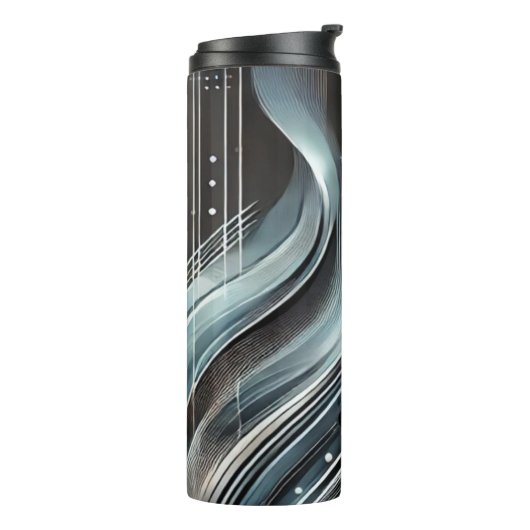 Bouteilles Isothermes Paruline thermique Futuriste Abstraite Bleu & Arge (Tourné sur la gauche)