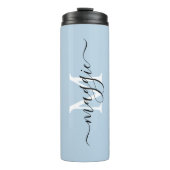 Bouteilles Isothermes Paruline thermique Monogramme Pastel Script (Devant)